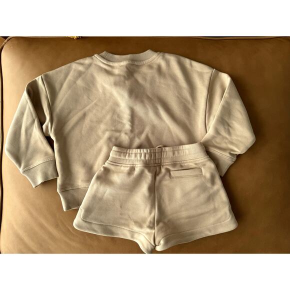 Reiss Nina kids Set Sweatshirt and Shorts camel color sz 4-5 - Picture 6 of 8